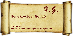 Herskovics Gergő névjegykártya